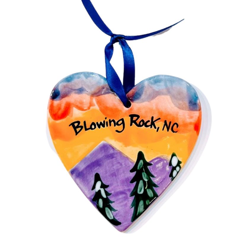 Blowing Rock Sunset Heart Ornament